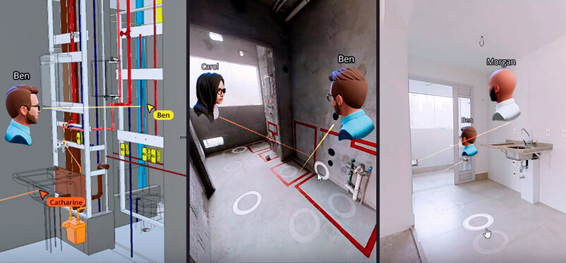 SuperViz immersive meeting inside 3D model for construction